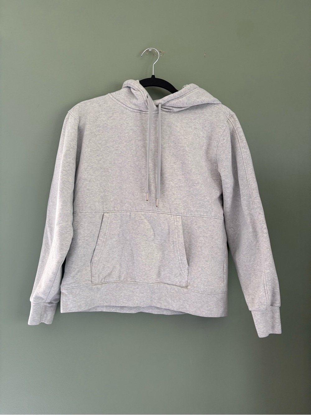 Athleta Retroplush Gray Fleece Pullover Hoodie w/ Pockets Drawstring Women's S